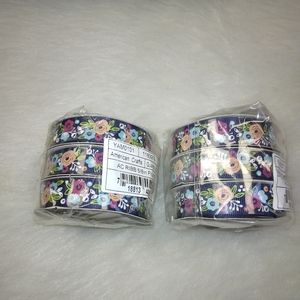 RIBBON 6 spools, 4 yards each, American Crafts 5/8 inch floral GG